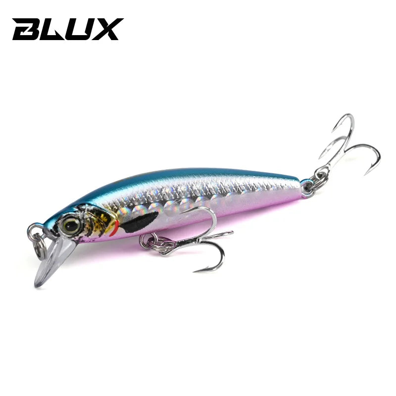 BLUX Gravity Minnow 50mm 4.3g Long Cast Heavy Shinking Fishing Lure Wobbler Freshwater Saltwater Bass Pike Hard Plastic Bait