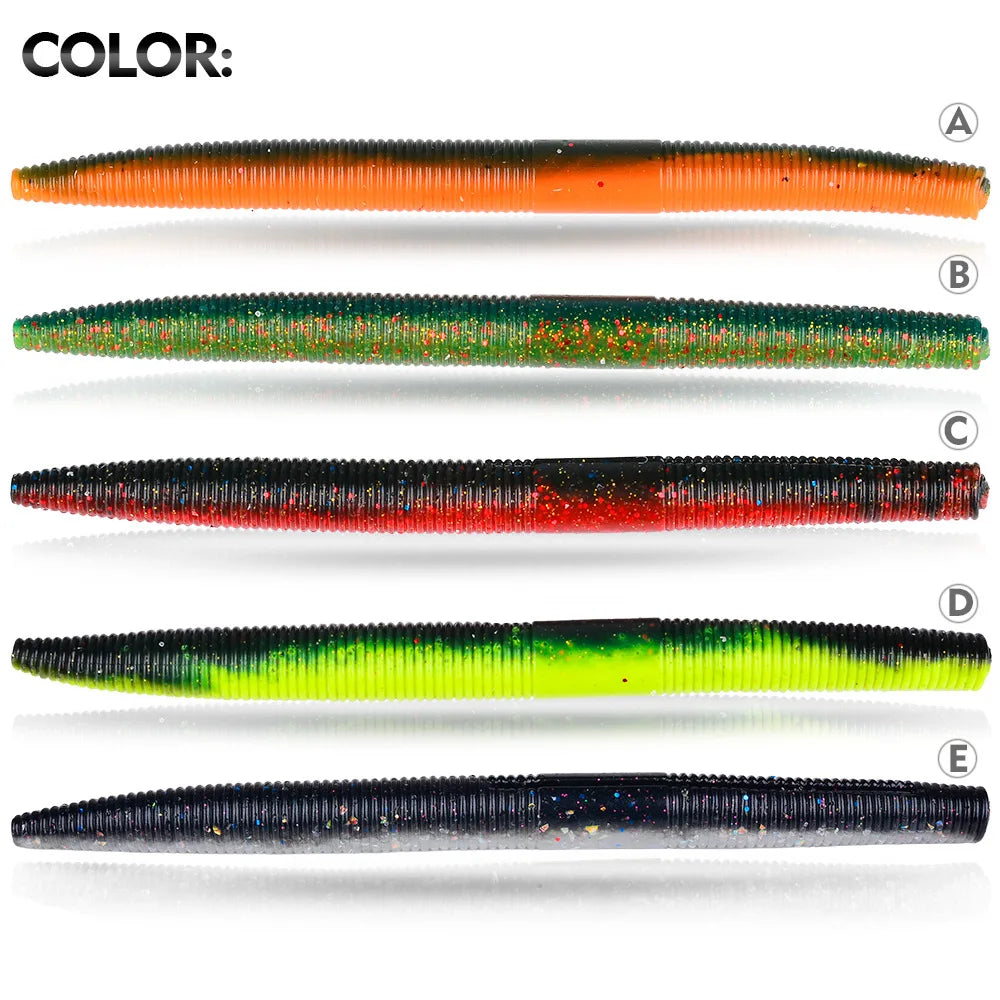 10Pcs 5.5g 8g Lifelike Fishy Smell Simulation Earthworm Artificial Fishing Lures Soft Plastic Worms Sinking Slow Fall Bait