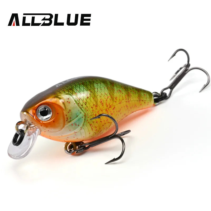 ALLBLUE PLUMP 38SR Crankbait 38mm 4g Shallow Rattle Floating Wobbler Hard Fishing Lure Minnow Artificial Crank Bass Trout Tackle