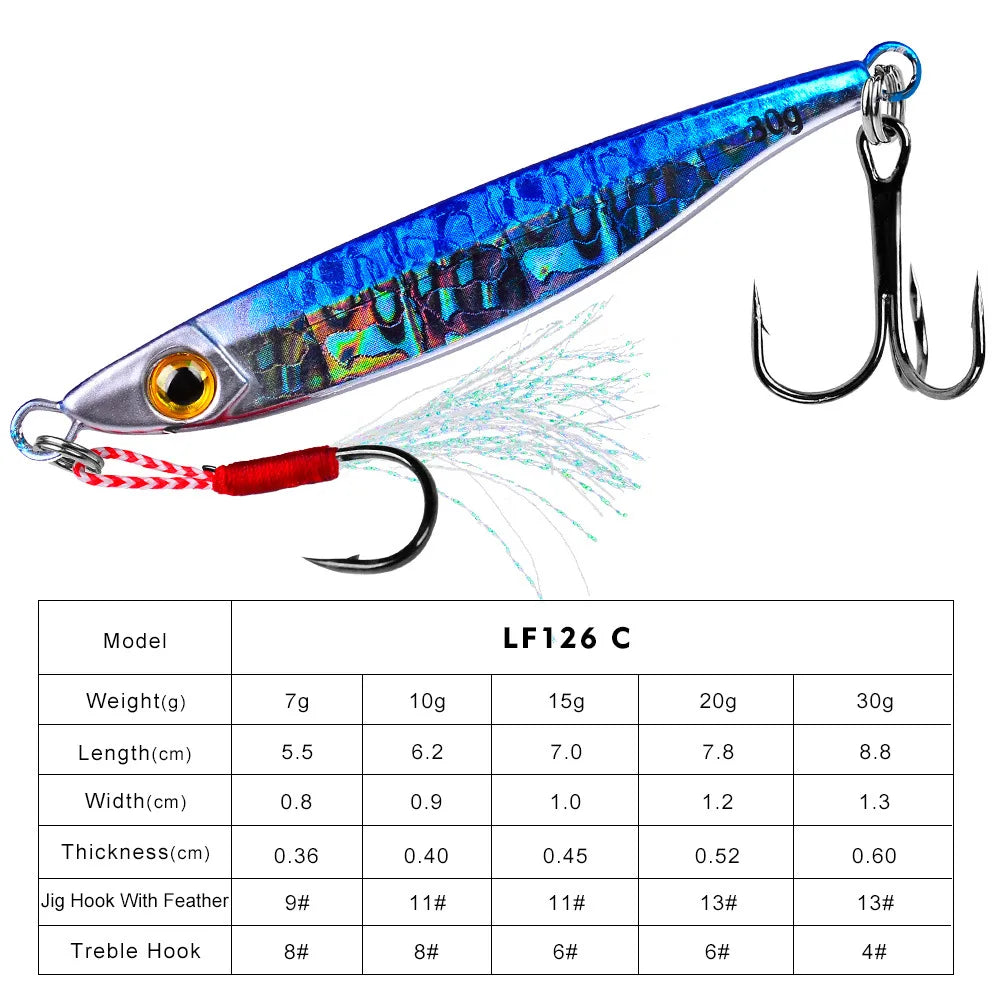 Japen Metal Cast Jig Spoon 7-30g Luminous Shore Casting  Sea Bass Fishing Lure Artificial Bait Tackle Jigging Lure