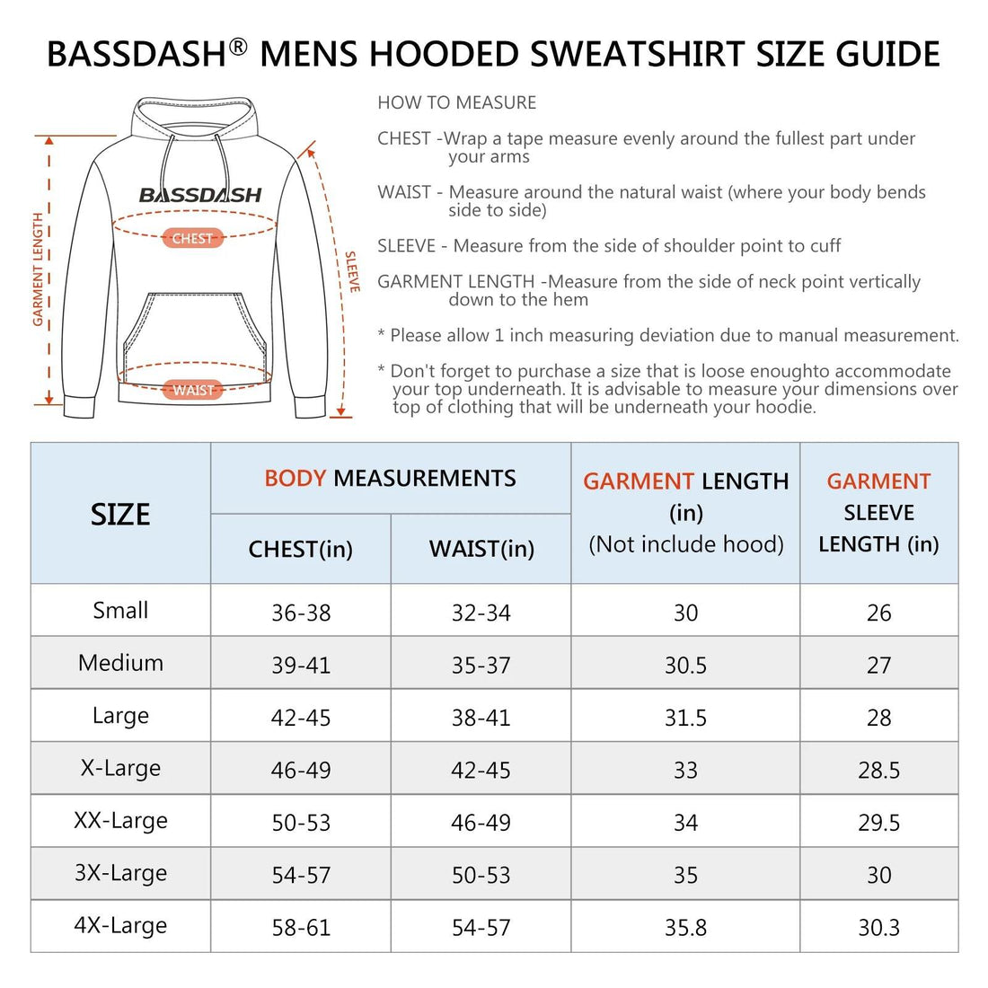 BASSDASH Cotton Hoodie – Men’s Warm Pullover - Fish & Cheaps | Fishing & Outdoor Gear