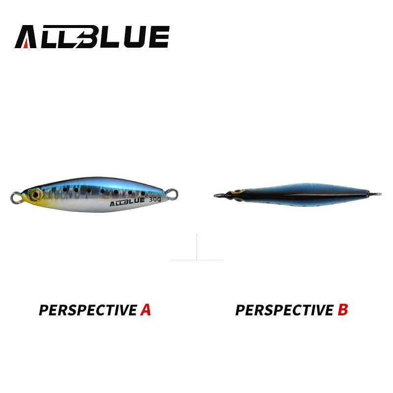 ALLBLUE SPINDLE Casting Metal Jig 20G 30G 40G Shore Cast Jigging Spoon Sea Bass Fishing Lure Artificial Bait Spinning Tackle