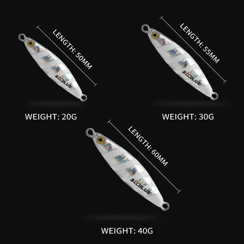 ALLBLUE SPINDLE Casting Metal Jig 20G 30G 40G Shore Cast Jigging Spoon Sea Bass Fishing Lure Artificial Bait Spinning Tackle