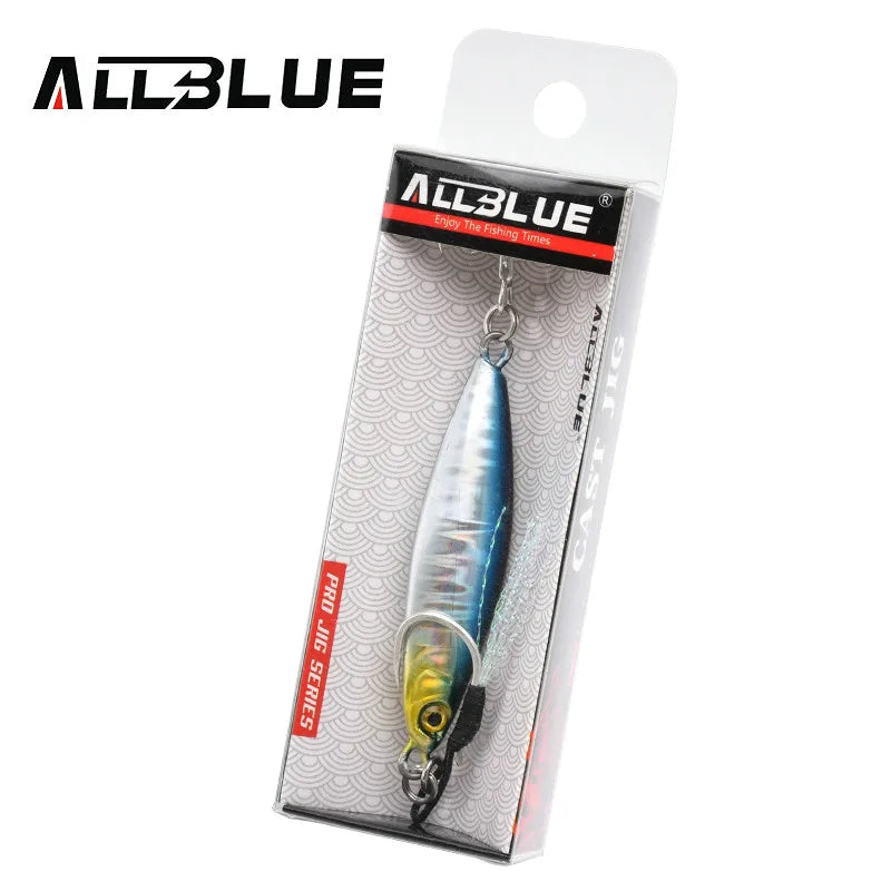 ALLBLUE SPINDLE Casting Metal Jig 20G 30G 40G Shore Cast Jigging Spoon Sea Bass Fishing Lure Artificial Bait Spinning Tackle