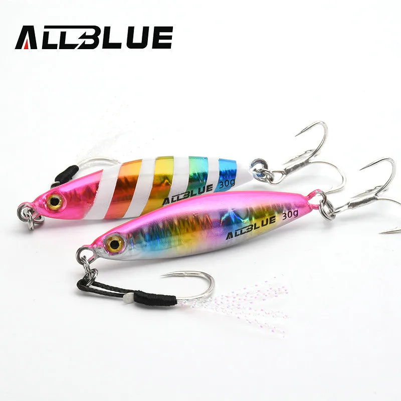 ALLBLUE SPINDLE Casting Metal Jig 20G 30G 40G Shore Cast Jigging Spoon Sea Bass Fishing Lure Artificial Bait Spinning Tackle
