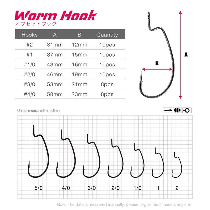 TSURINOYA Worm Fishing Hooks – Ultra-Sharp Cank Tackle - Fish & Cheaps | Fishing & Outdoor Gear