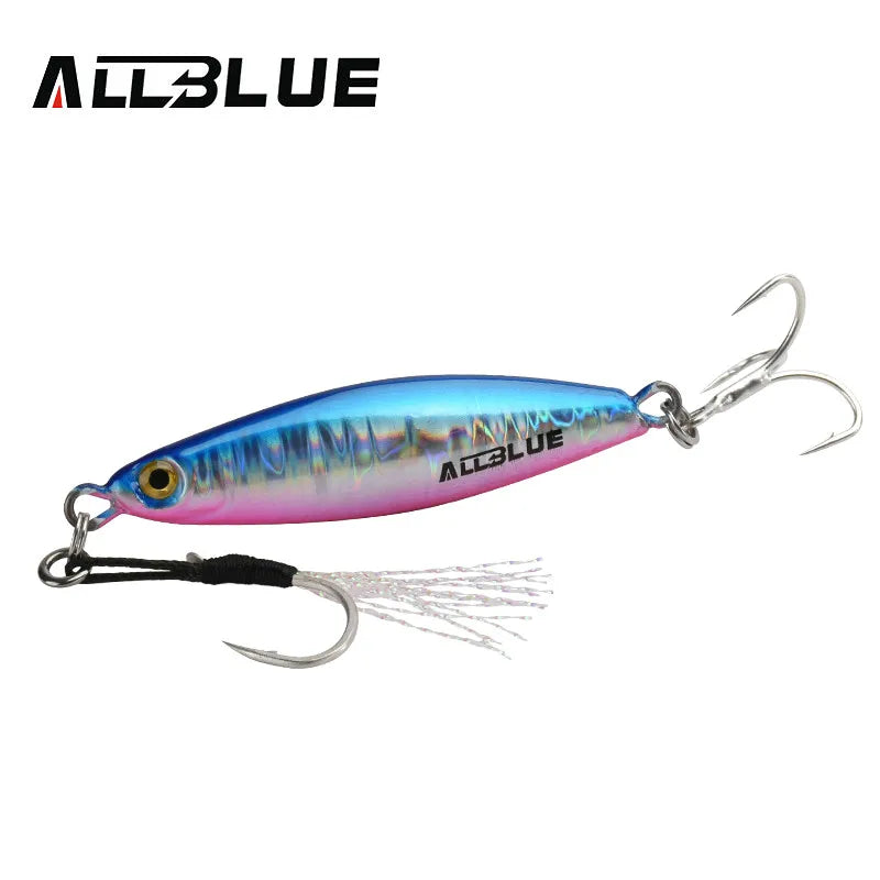 ALLBLUE SPINDLE Casting Metal Jig 20G 30G 40G Shore Cast Jigging Spoon Sea Bass Fishing Lure Artificial Bait Spinning Tackle